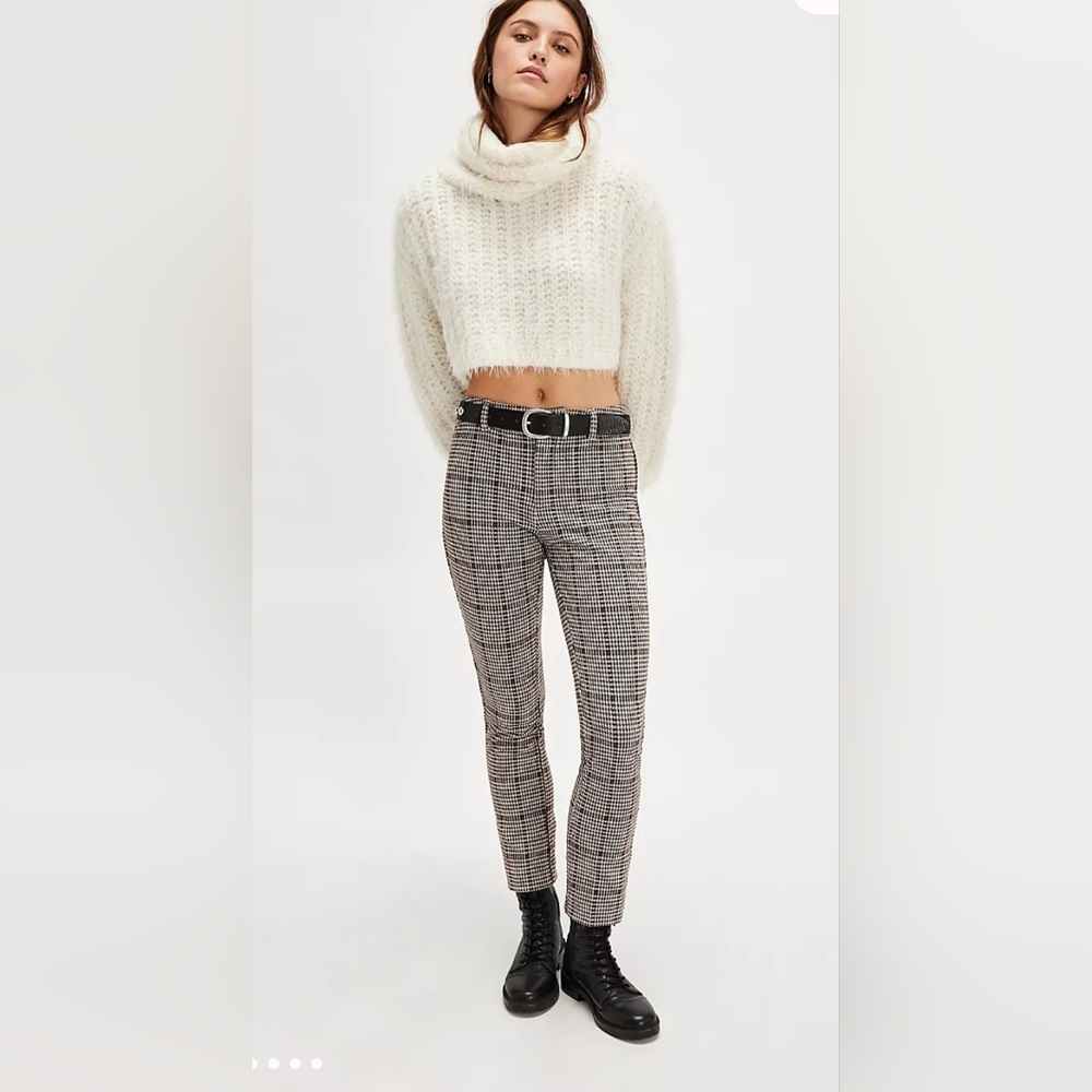 Free People Molly Slim Plaid Pants